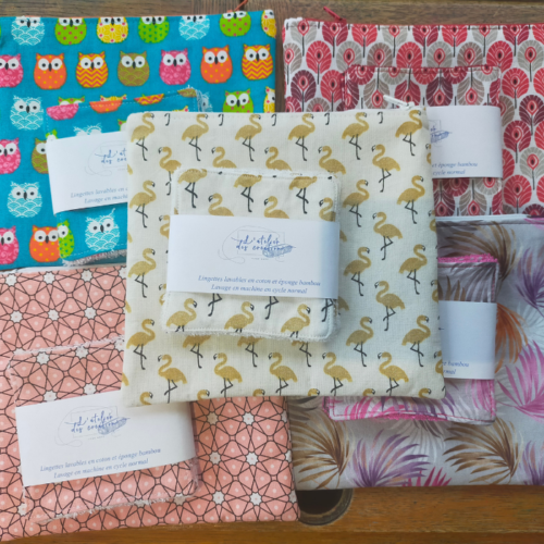 Pochette zippée avec 5 lingettes assorties - L'atelier des créations 34 Pochette zipée et lingettes