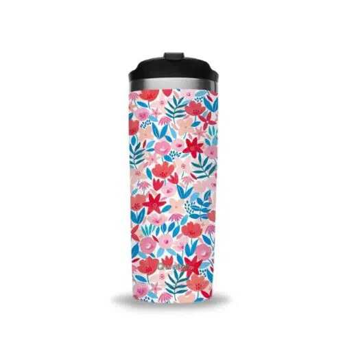 Travel Mug inox isotherme - Flora rouge - 470ml 4 Travel mug isotherme acier inoxydable 470ml flora rouge