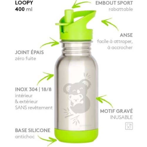 Gourde enfant 400ml Loopy Koala - Gaspajoe